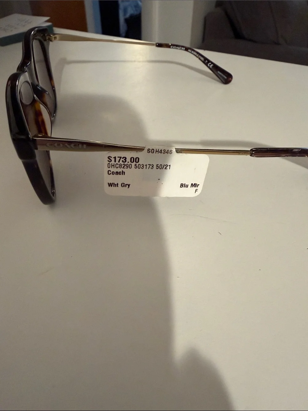 Coach Tortoiseshell Brown Slim Cat-Eye Sunglasses